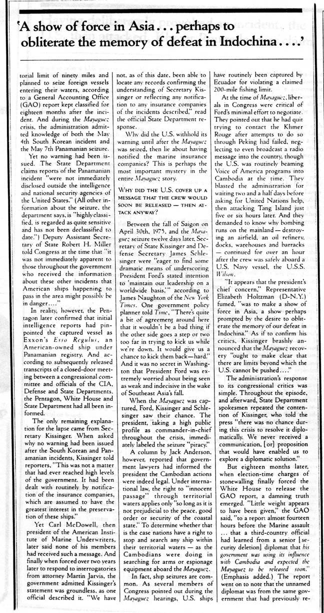 News and Opinion page 3 in Rolling Stone Magazine The Fiasco behind Fords Finest Hour